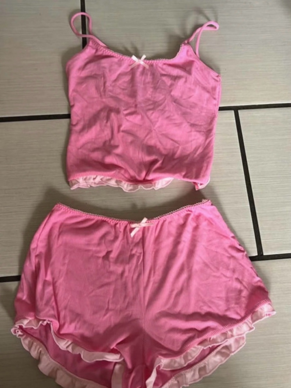 Women’s Pink Two-Piece Sleep Set - Soft Camisole & Shorts
